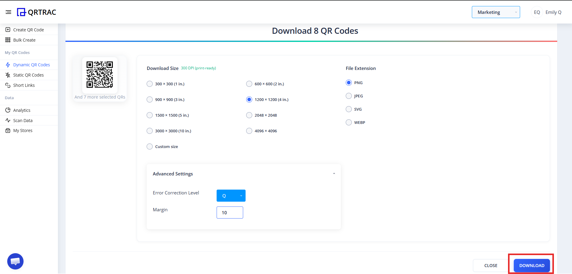 Select download format