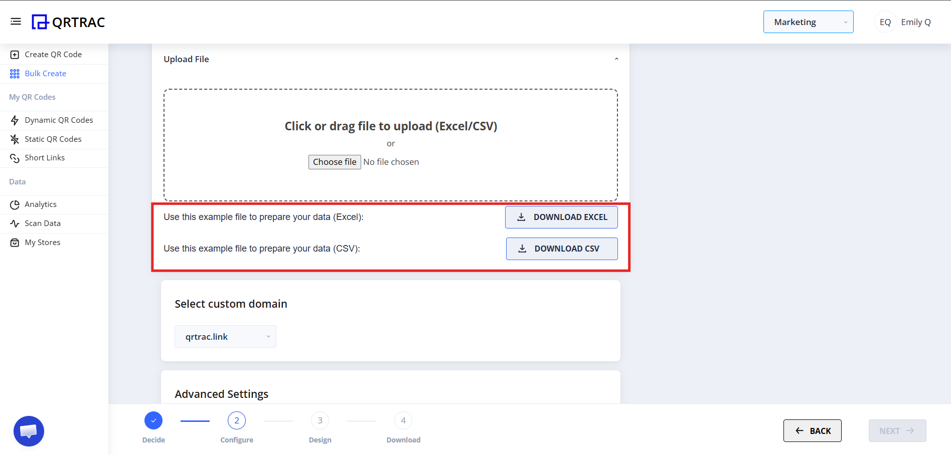 Download Sample File button