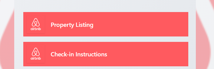 Link buttons section showing multiple branded clickable buttons on the landing page