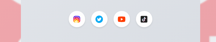 Social media platform logos section for quickly adding Instagram, YouTube, LinkedIn and more