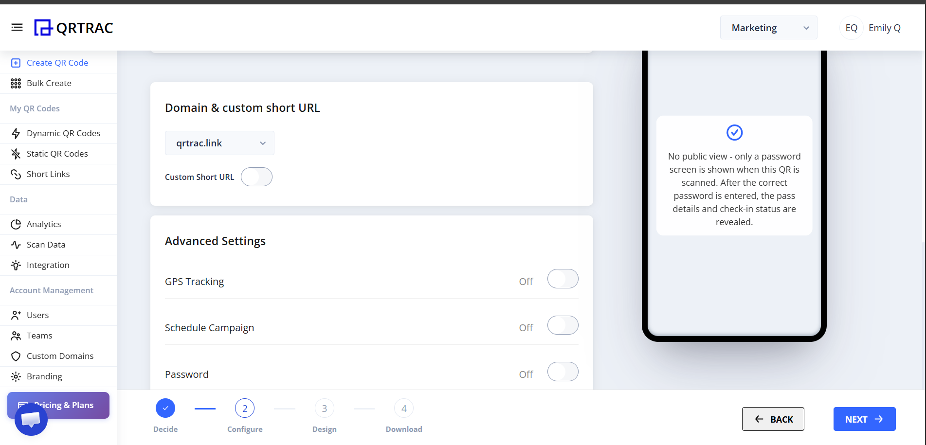 Domain and Custom Short URL Settings