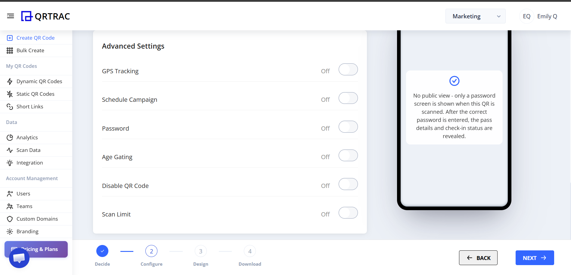 Advanced Settings Configuration