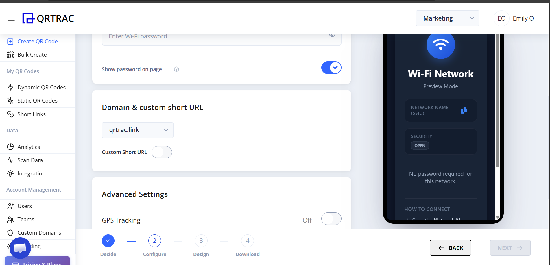 Advanced Settings Configuration