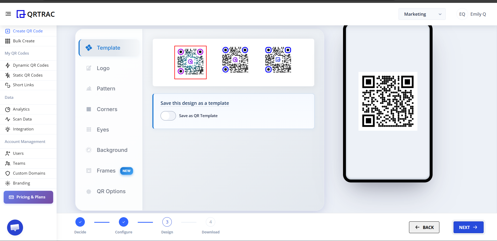 QR Code Ready Screen
