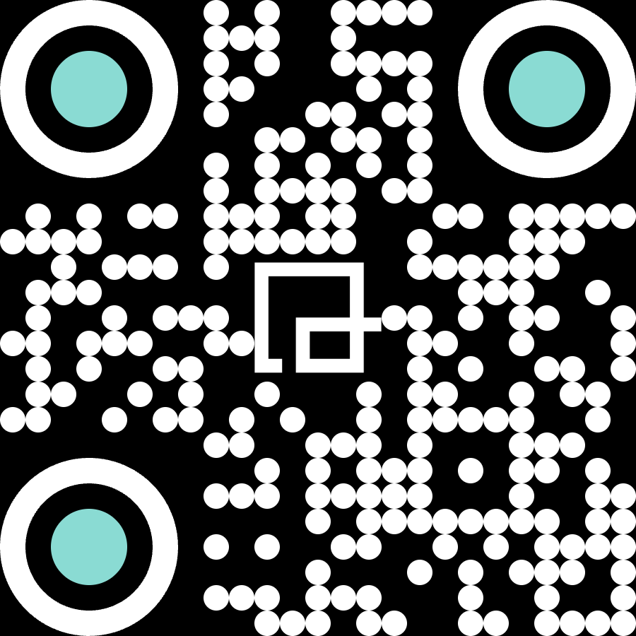 Sample branded QR code generated by QRTRAC