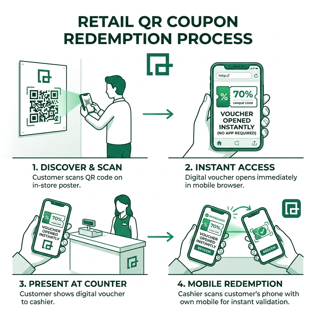 Retail QR Coupon Redemption Process